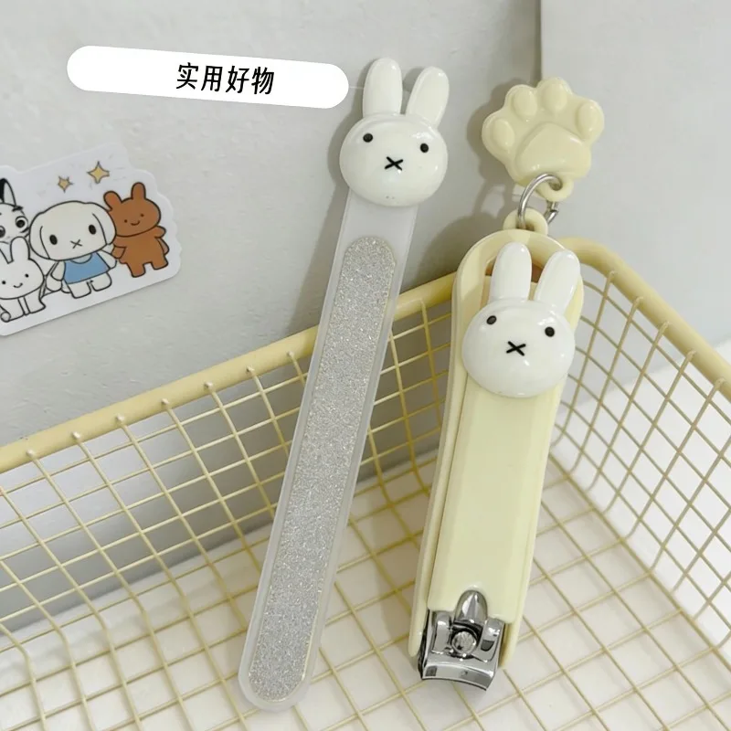 New Miffy Cute Cartoon Simple Durable and Fashionable Plastic Nail File Nail Scissors Portable High-Looking Nail Clipper Gift view 2