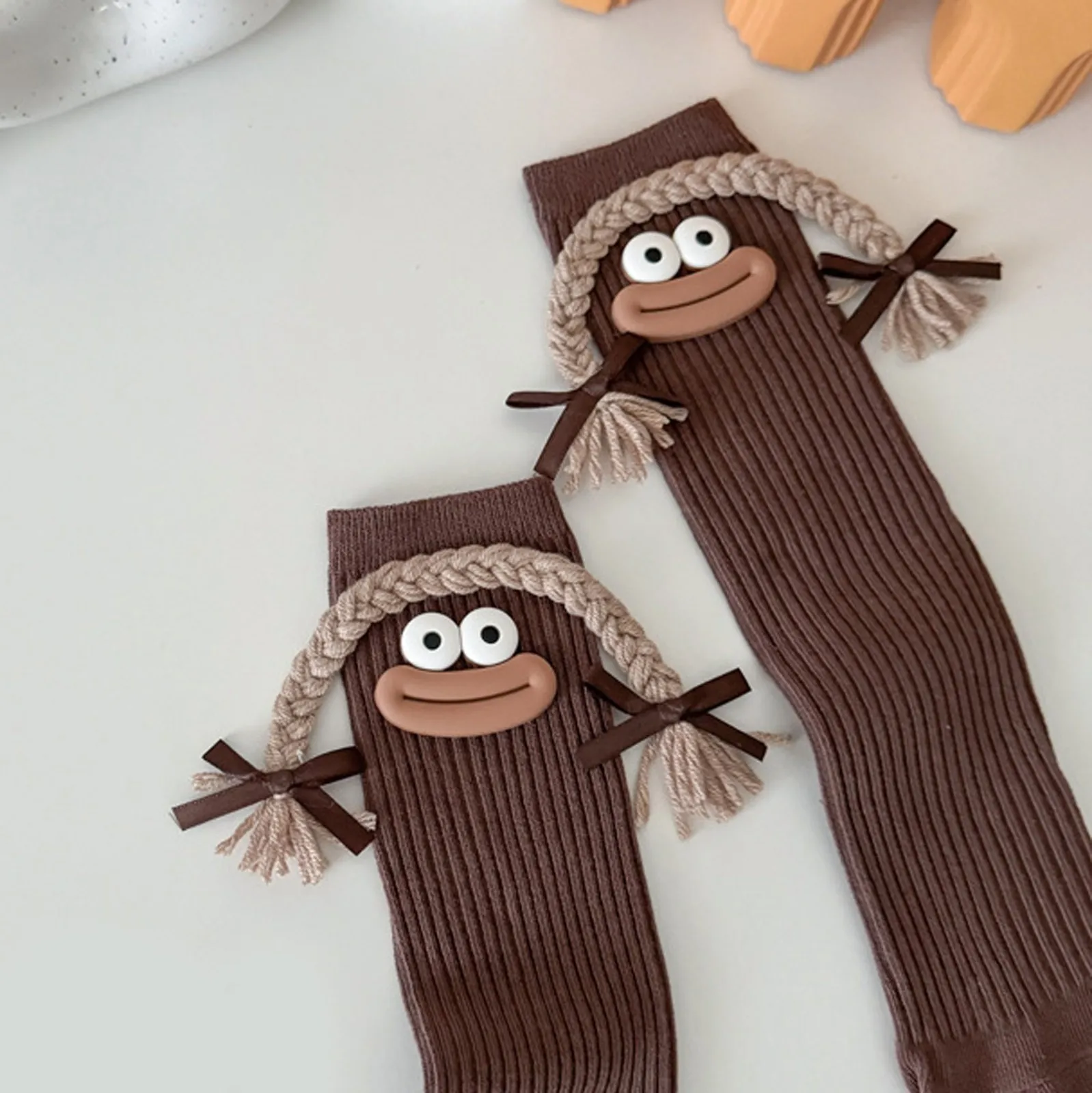 Frau Mittlere Länge Kawaii Cartoon Bunte Socke Mädchen Großen Mund Zöpfe Lustige Baumwolle Lange Socken Weibliche Nette Über Knie Hohe Strümpfe – Detail 22