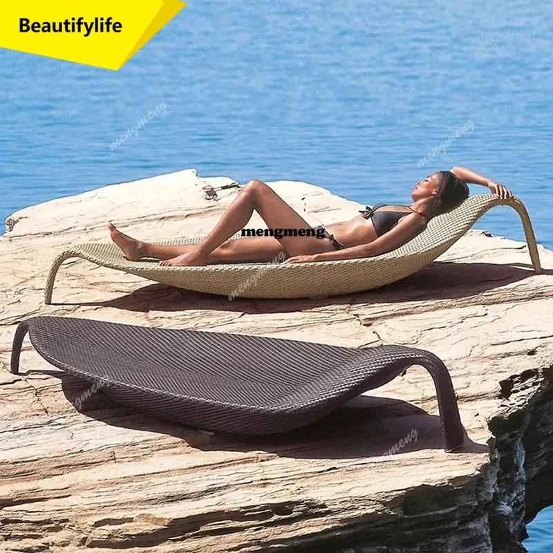 

Складное кресло-шезлонг X188 из ротанга для пляжа и сада, легкое, для загара, с регулируемой спинкой, мебель для пляжа