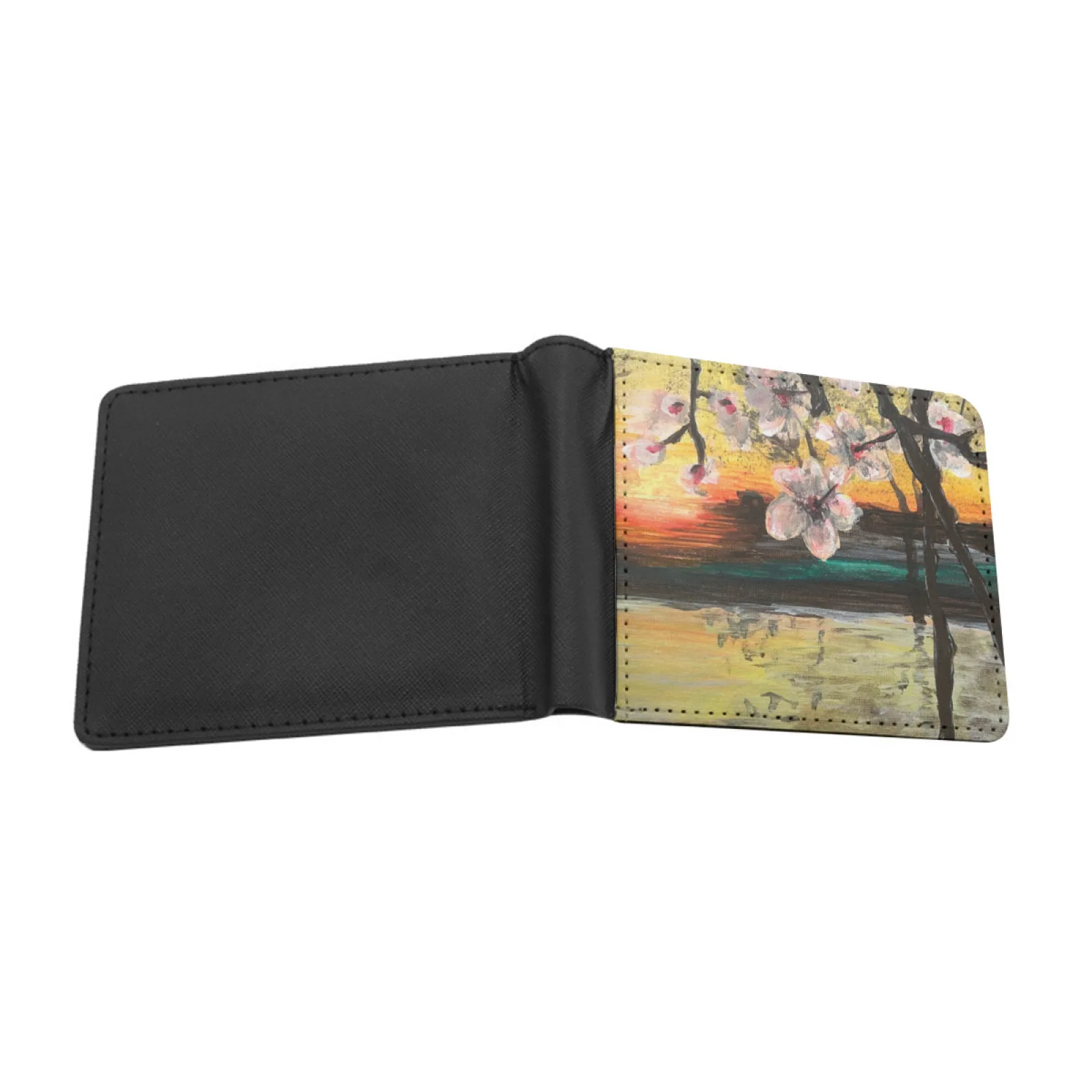 It’S Springtime Personalized Men's Leather Wallet Card Money Bag Pu Leather Wallet Spring Blossom Blossom Nature Wild Seasons