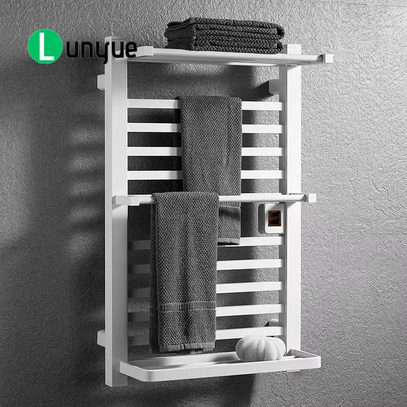 Wall Mounted Electric Heating Towel Rack Bathroom Accessories Heater for Home Bath Room Warm Dryer Storage Shelf Space Saving