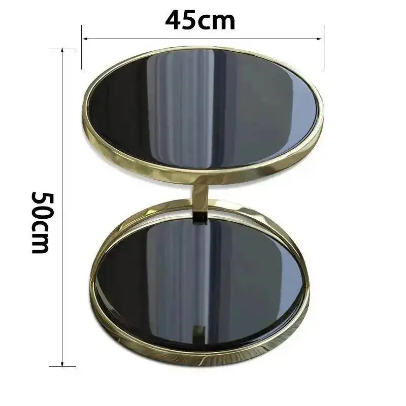 Glass Luxury Double Light Tempered Nordic Deck Tea Table Home Living Room Sofa Corner Side Table Postmodern Balcony Coffee Table