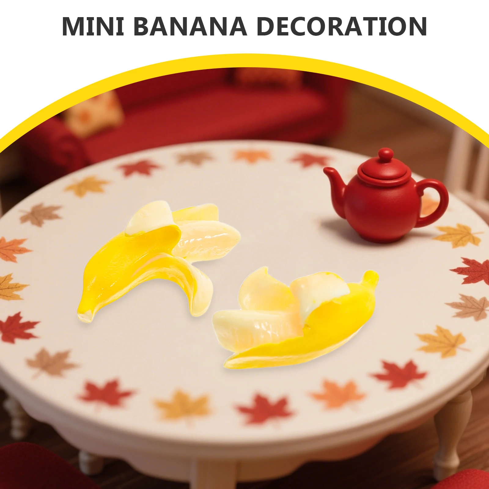 

100 Pcs Fake Food Simulated Banana Decoration Resin Artificial Decorative Fruit