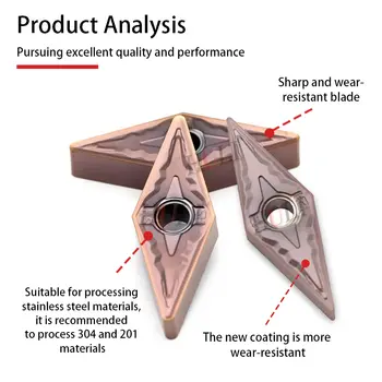 DESKAR 100% 原廠 VNMG160404 160408 MS HS TM MA LF6018 LF6118 LF9018 CNC 車床 VNMG 車削硬質合金刀片,適用於不鏽鋼 6 最佳銷售 vnmg - №3
