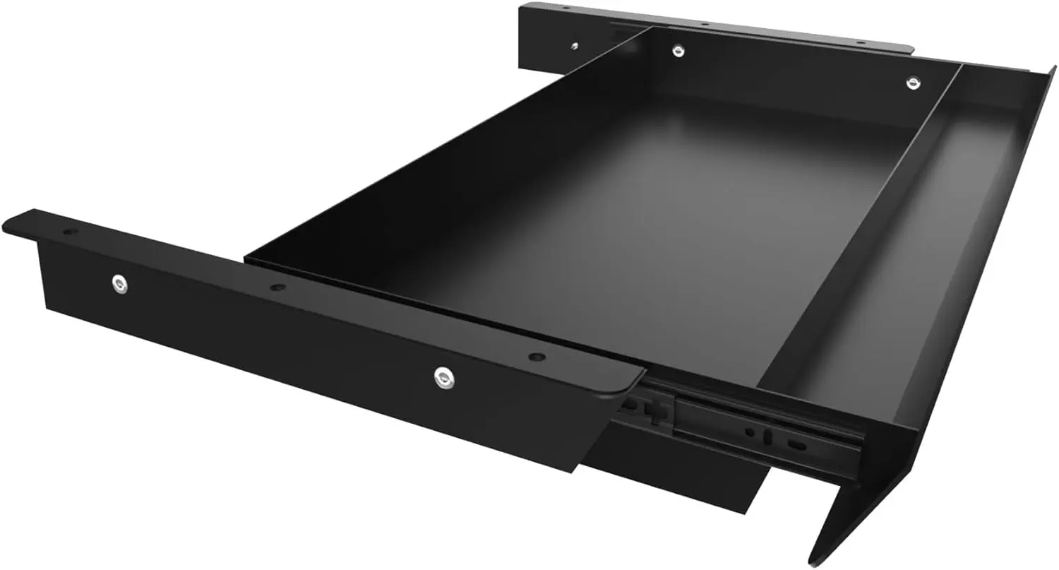 

Large Under Desk Mounted Sliding Drawer with Pencil Tray and 60 Degree Tilt Panel to Pull Out, 22'' Long & 13'' deep Lar
