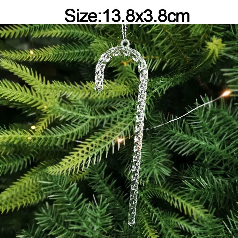 5 Stück Weihnachtsdekorationen für Zuhause, Kristall-Acryl-Ornamente, Schneeflocken, Elch, Weihnachtsbaum-Hängeanhänger, Navidad 2026 Neujahrsgeschenk – Detail 8
