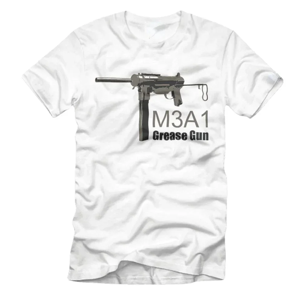 M3-A1 Grease Gun SMG MPi MP Machine Gun T-Shirt 100% Cotton O-Neck Short Sleeve Summer Casual Mens T-shirt Streetwear