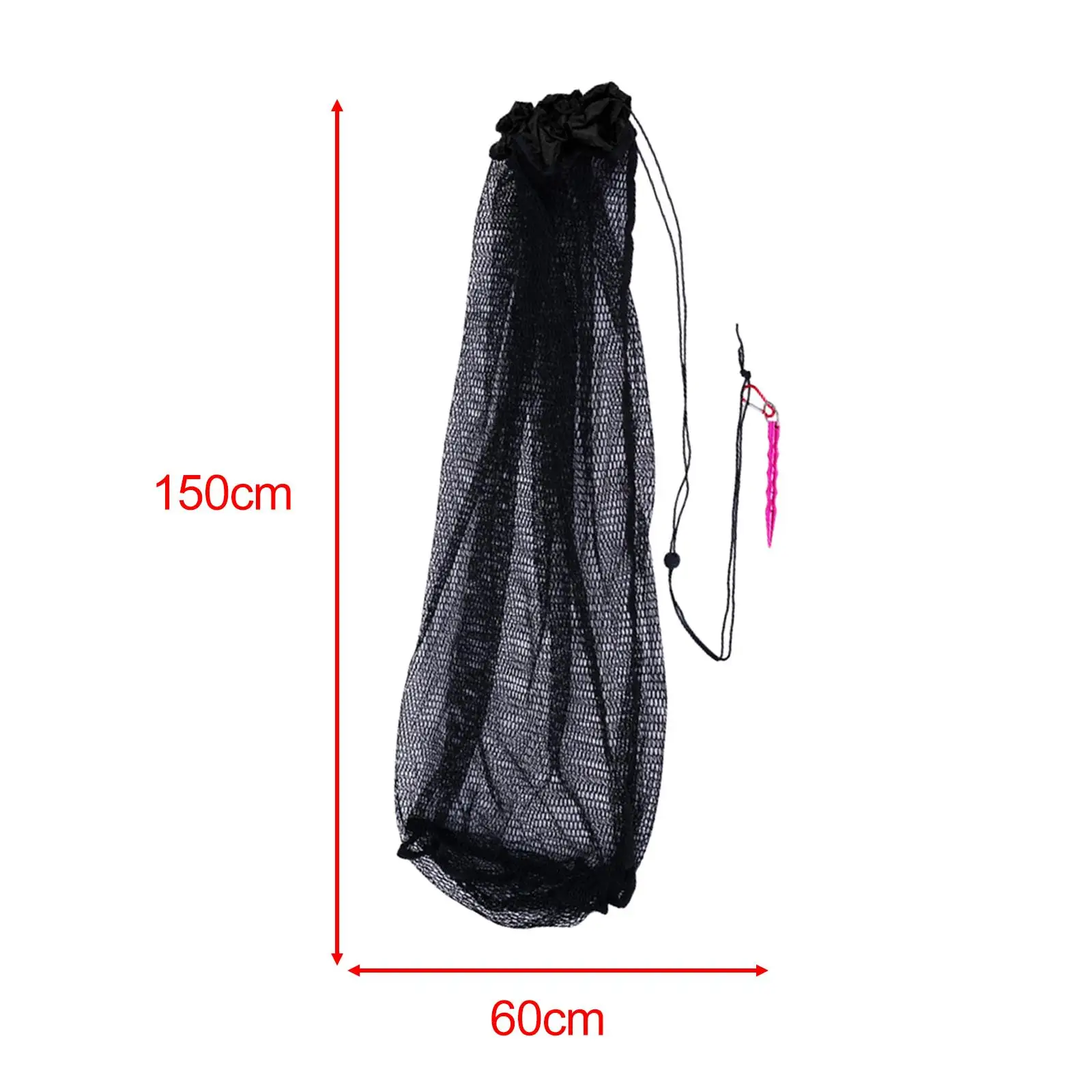 Nylon Pesca Net Bag, Fish Collection Bag, ao ar livre, Largura 60cm, Comprimento 150cm