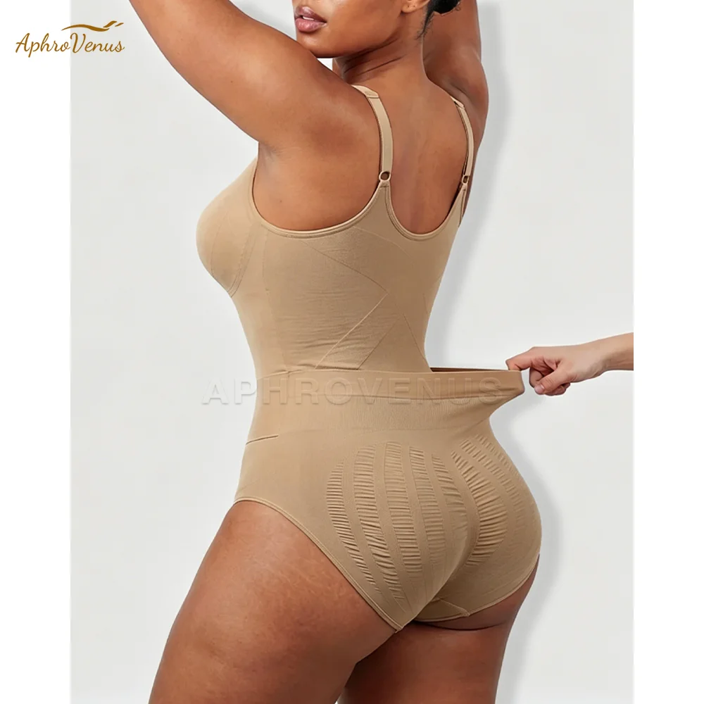 Fajas Women Seamless Shapewear Bodysuit Adjustable Strap Tummy Control Butt Lifter V Neck Body Shaper Slimming Shaping Underwear