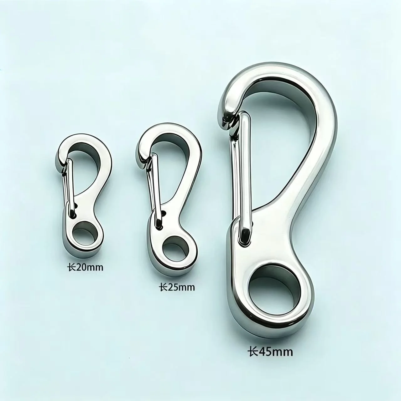 3pcs Stainless Steel SF Carabiner Keychain Climbing Dog Leash Bag Tag Accessories Multi-Purpose Durable Hardware Clip
