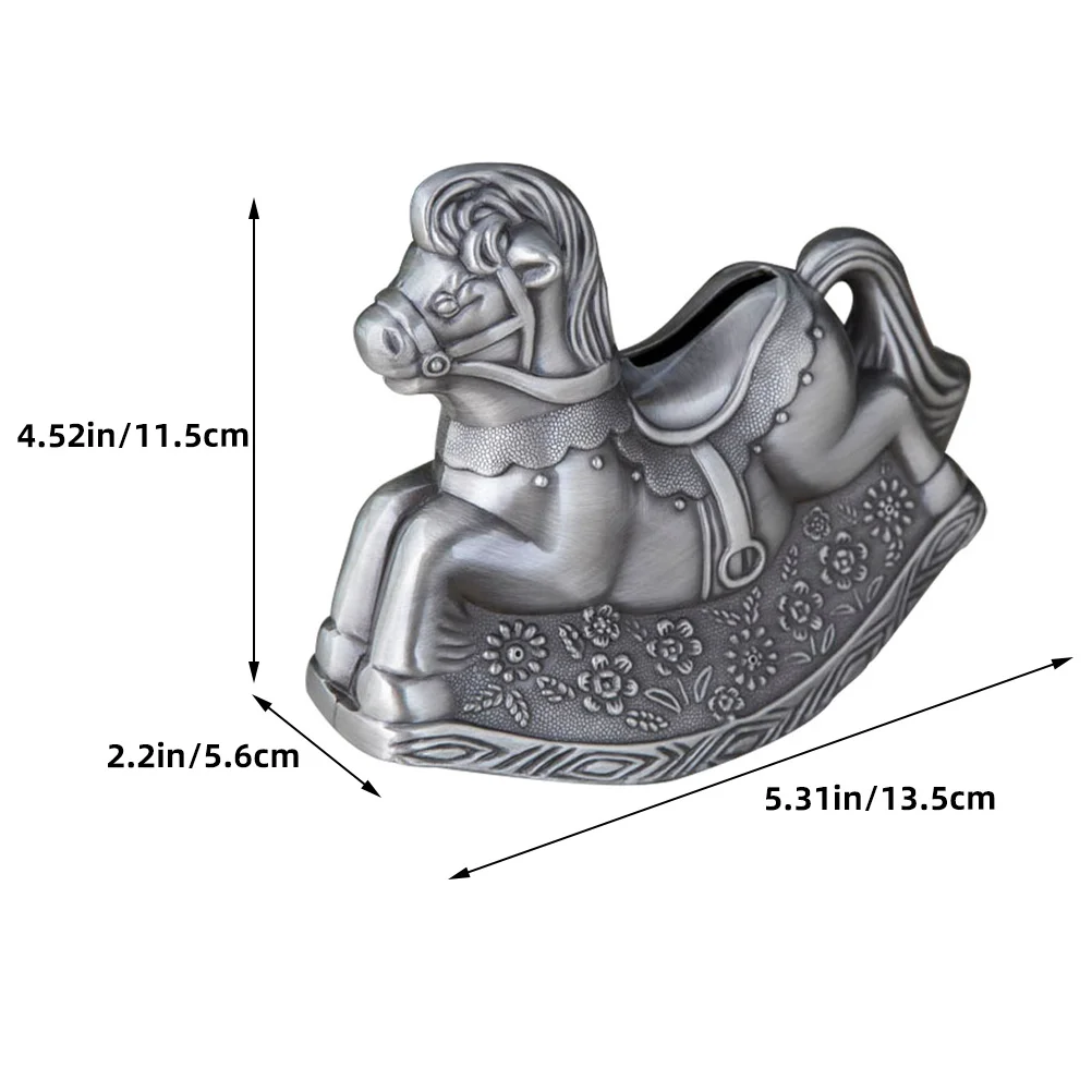 Banque d'argent cheval à bascule Unique pour filles, Adorable banque d'épargne, décor créatif, cadeau d'anniversaire idéal, métal incassable