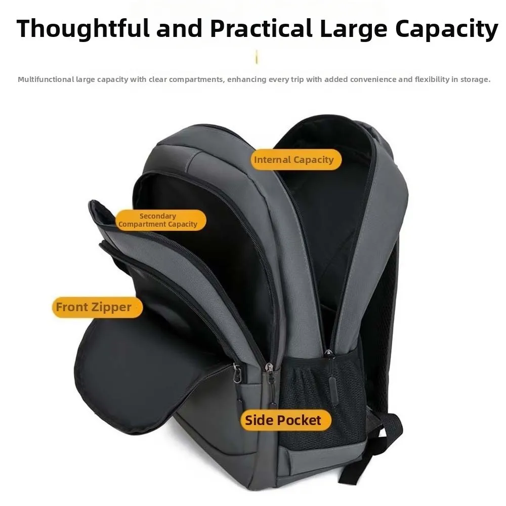 

Lightweight Men's Business Backpack Minimalist Scratch Prevention Oxford Cloth Laptop Bag Fixed Webbing Polyester