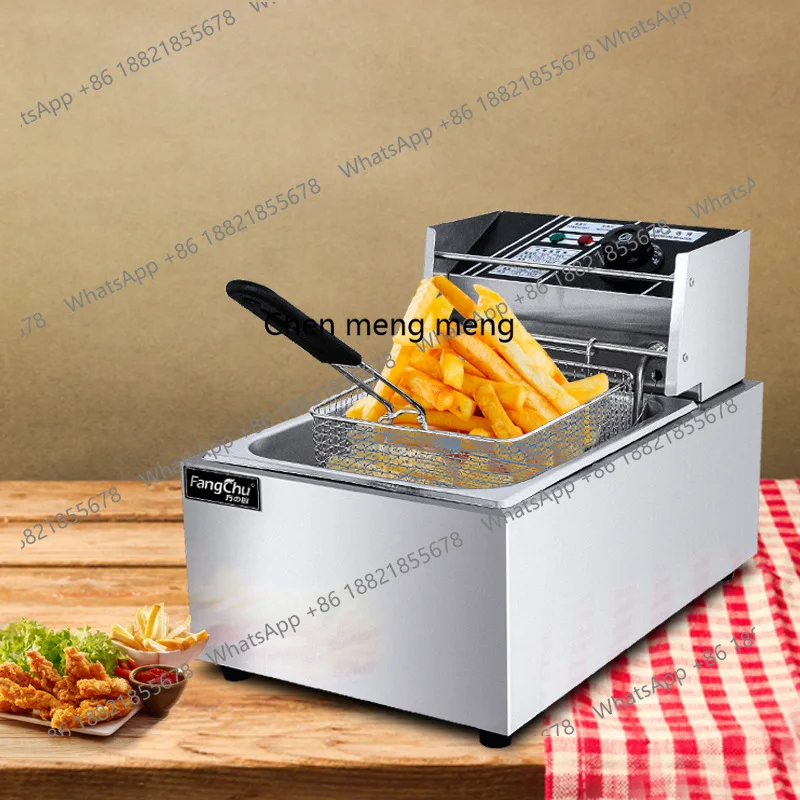 

Single cylinder electric fryer Commercial double cylinder fried chicken wings French fries machine Snack equipment