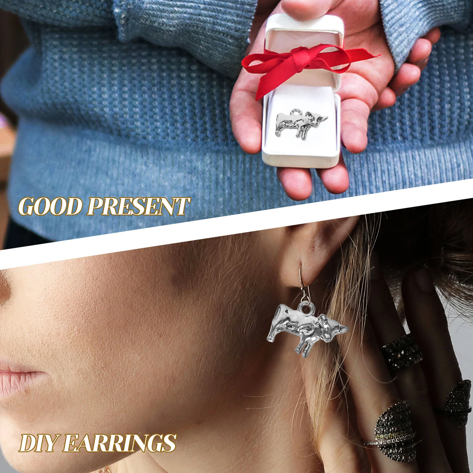 

10Pcs Small Cow Pendants Vintage Alloy Charms for DIY Jewelry Making Necklaces Earrings Bracelets Jewelry Charms