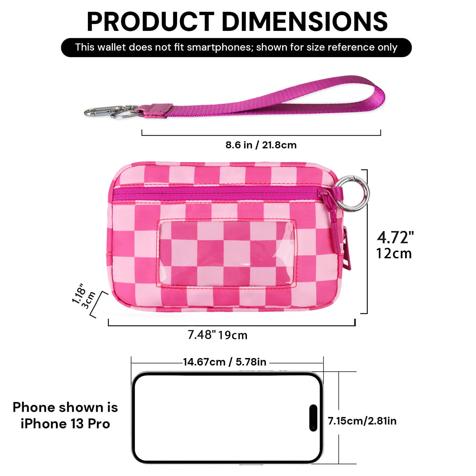 DOYOGI Handgelenktaschen für Damen, gesteppte Nylon-Geldbörse mit 3 Reißverschlüssen, Reise-Kreditkartenetui, Handy-Organizer, Münzgeldbörse – Detail 5