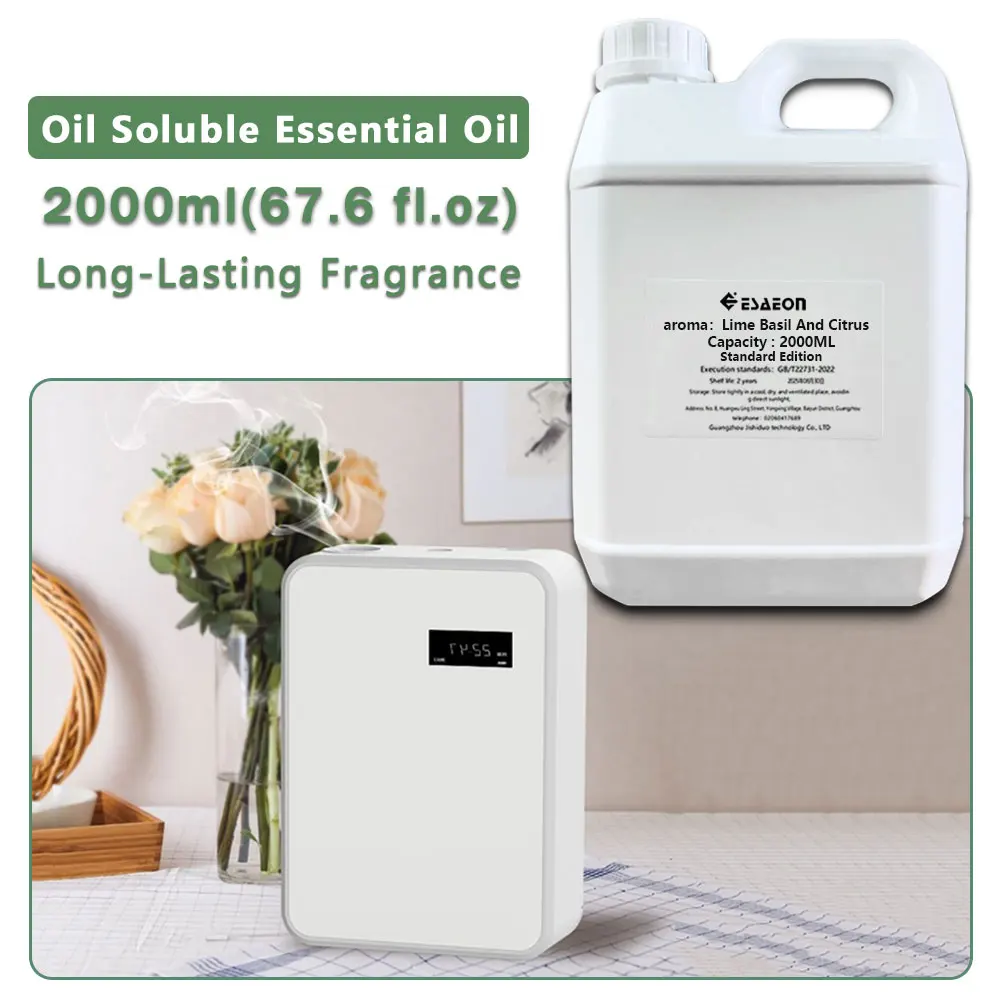ESAEON Essential Oil - For Waterless Aromatherapy Machines, Hotel Aroma Machine Oil, Lime Basil And Citrus - 2000ML (67.6 fl.oz)