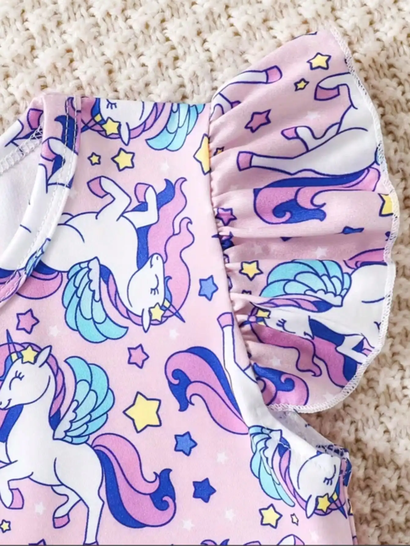 Bezauberndes Mädchen-Sommerkleid - Lila Lotusblatt-Manschette, Meerjungfrauen-Schuppen-Print und Pailletten-Dekoration, Polyester-Netzrock – Detail 12