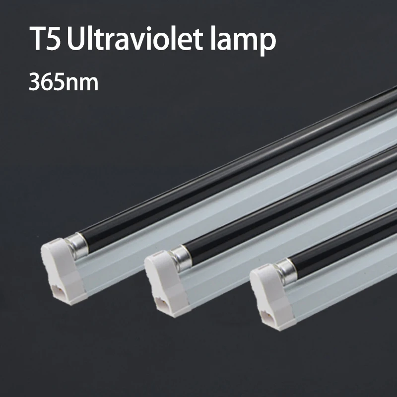 1-5pcs T5 Tube UV Fluorescent Lamp 220V Black BLB Light Blue 365nm Ultraviolet Money Detection Stage Decor 8W