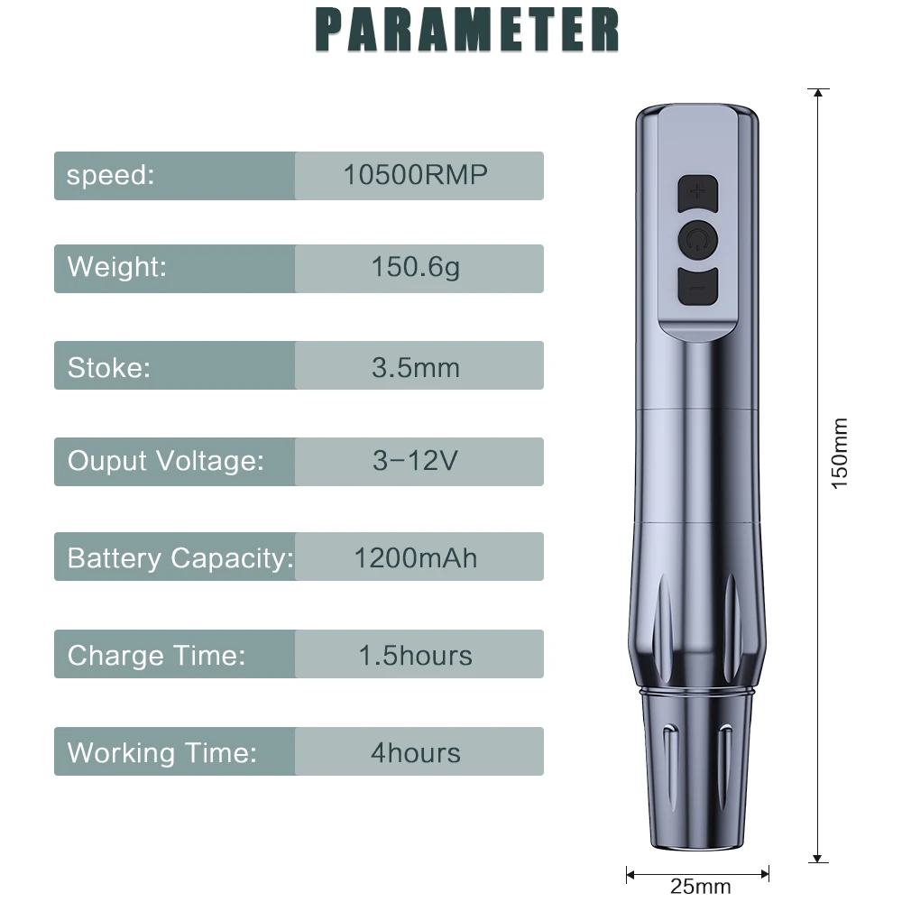 New Wireless Tattoo Machine Pen PMU Eyebrows Digital LCD Display Low Vibration Permanent Makeup for Tattoo Artist Equipment