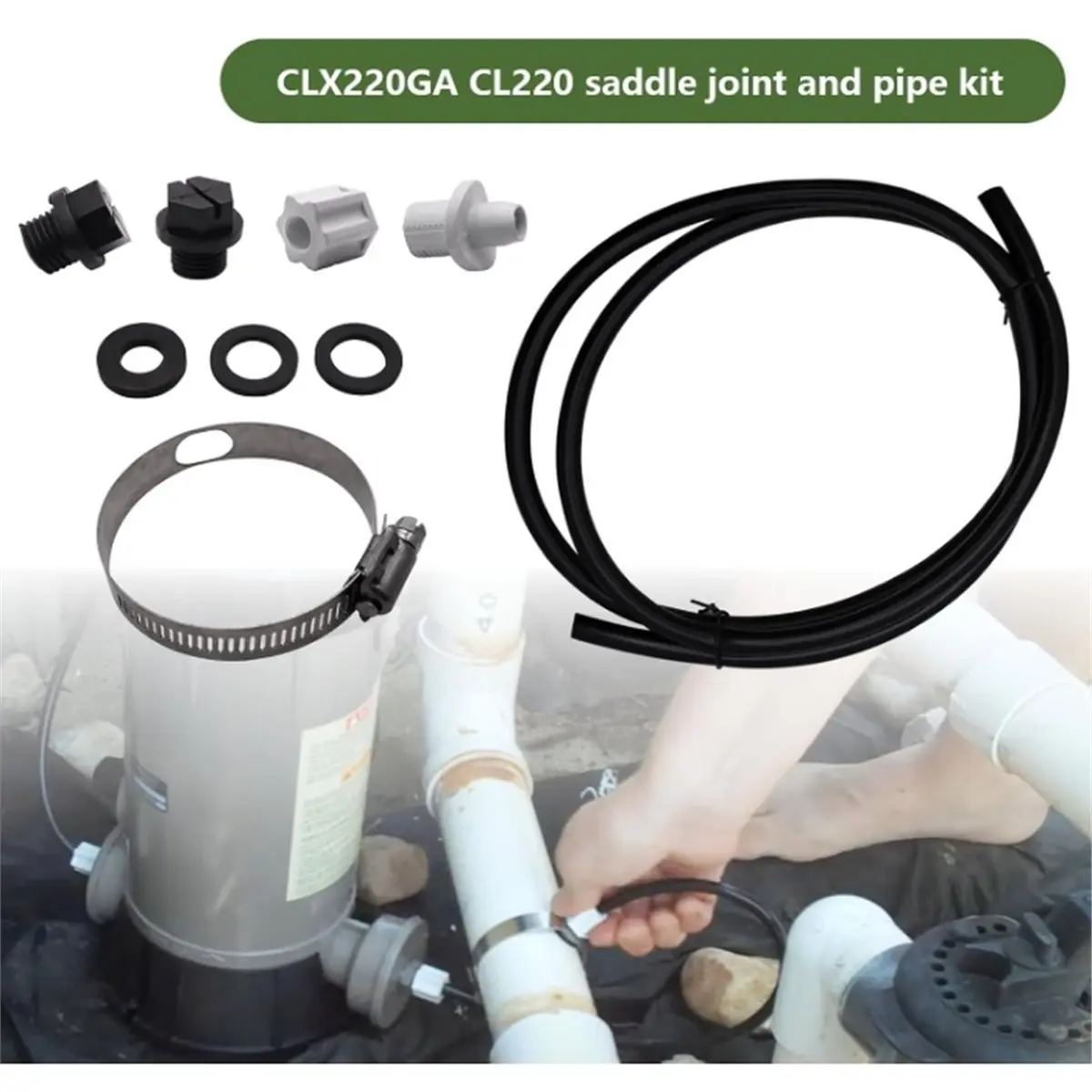【MUST-HAVE LIST】 CLX220GA CL220 Saddle Fitting&Tubing Kit Compatible for Chlorine Feeders SPX1700FG Pool Pump Drain Plug