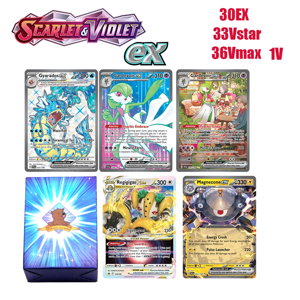 Pokemon Cards Scarlet Violet Charizard Arceus Vstar Vmax EX GX MEGA V-union Kids Pokmo Gift Game Collection Card Rainbow Toy