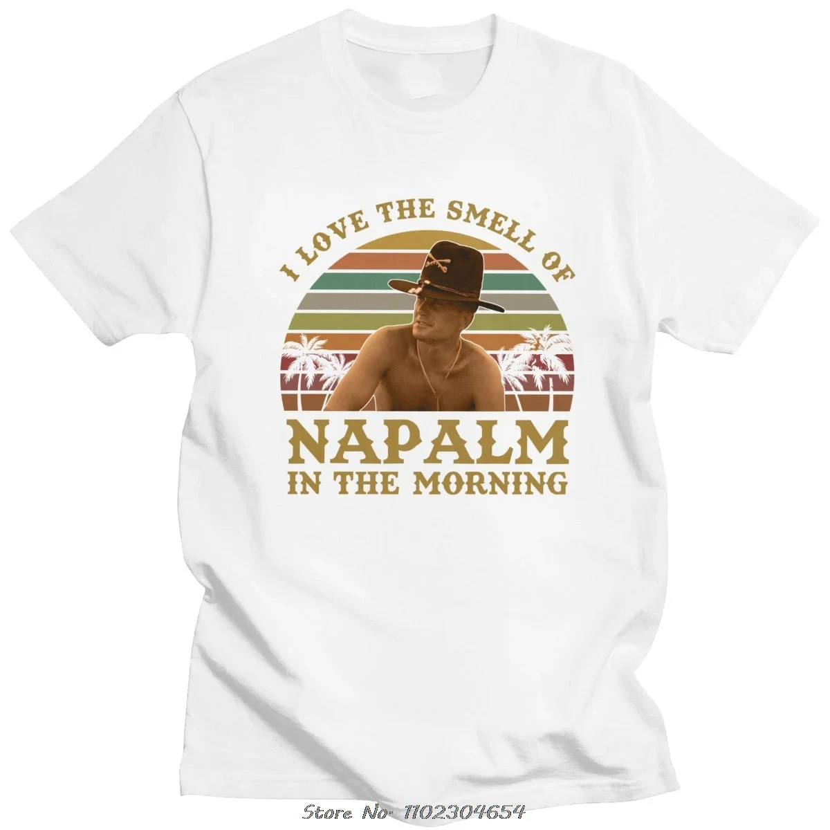 Vintage I Love The Smell Of Napalm In The Morning T Shirt Men Short Sleeved Cotton Apocalypse Now T-shirr Bill Kilgore Tee Tops