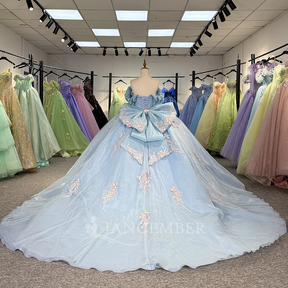 فساتين Quinceanera قبالة الكتف الكرة ثوب الأورجانزا الحبيب الحلو 16 فستان تول حفلة عيد ميلاد vestidos de 15 سنة quinceañera #2