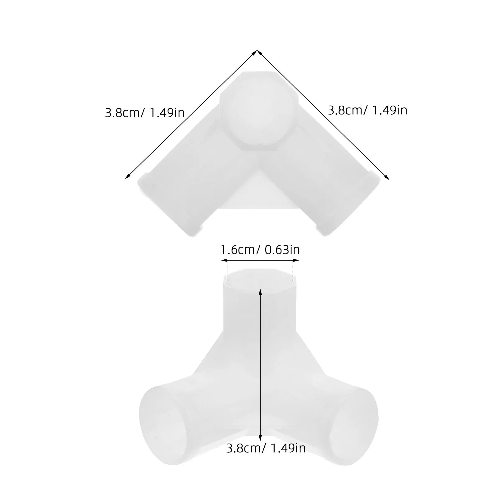 10Pcs Closet Rod Adapter Tee 3-Way Joint Heavy-Duty Plastic Multi-Function Rod Connector for Wardrobe Dryer Rack Cabinet Storage