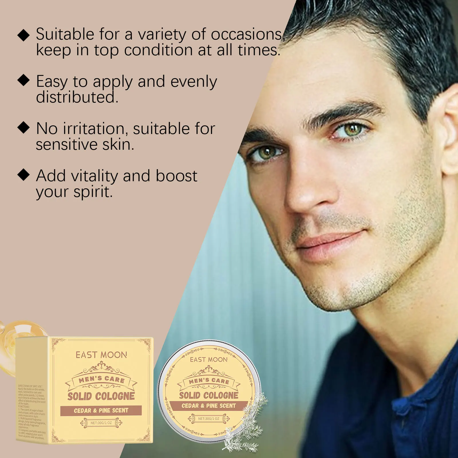 عطر سيدارود الصلب للرجال، بلسم عطر محمول يدوم طويلاً، زيت البذور، رائحة خشبية، هدية للعناية اليومية له