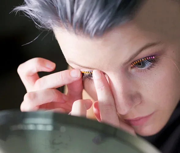 Falsche Wimpern für Damen und Mädchen, LED-Licht, glänzend, charmant, Make-up, Party, Club, Bar, Halloween, Weihnachten – Detail 16