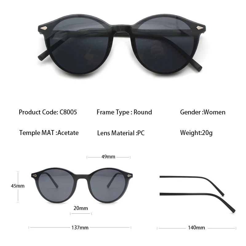 KANDREA Vintage Clip On Polarized Glasses Frame Women Fashion Sunglasses Men Optical Myopia Classic Eyewear Eyeglasses C8005