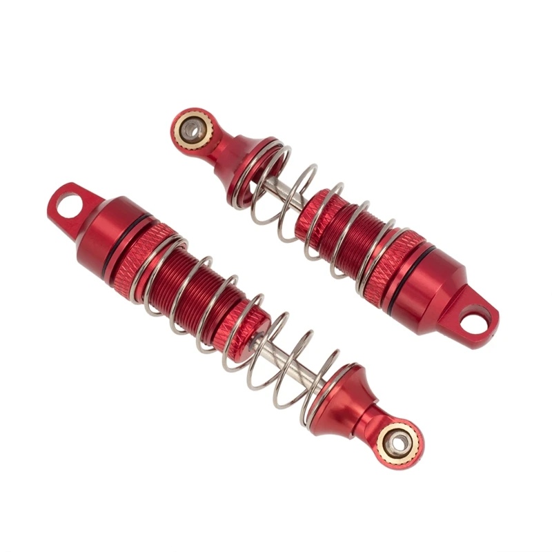 4Pcs Metal Front & Rear Shock Absorber Spring Dampers For Losi 1/18 Mini-T 2.0 2WD Stadium Truck Upgrade Replacement Parts Red