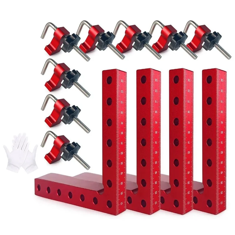 

A67P-90 Degree Clamp Corner Clamp - Right Angle For Woodworking 4Pack 5.5Inch Aluminum Alloy Corner Clamp Wood Working Tools Dur