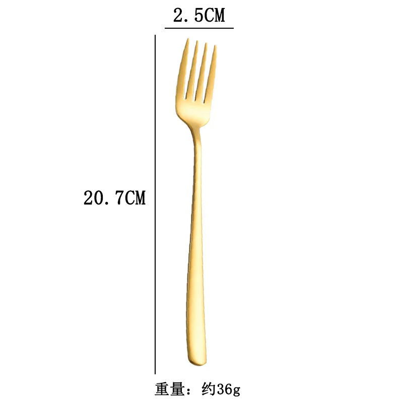 304 Stainless Steel Fork Korean Household Long Handle Salad Fork Steak Fruit Fork Creative Western Fork Tableware