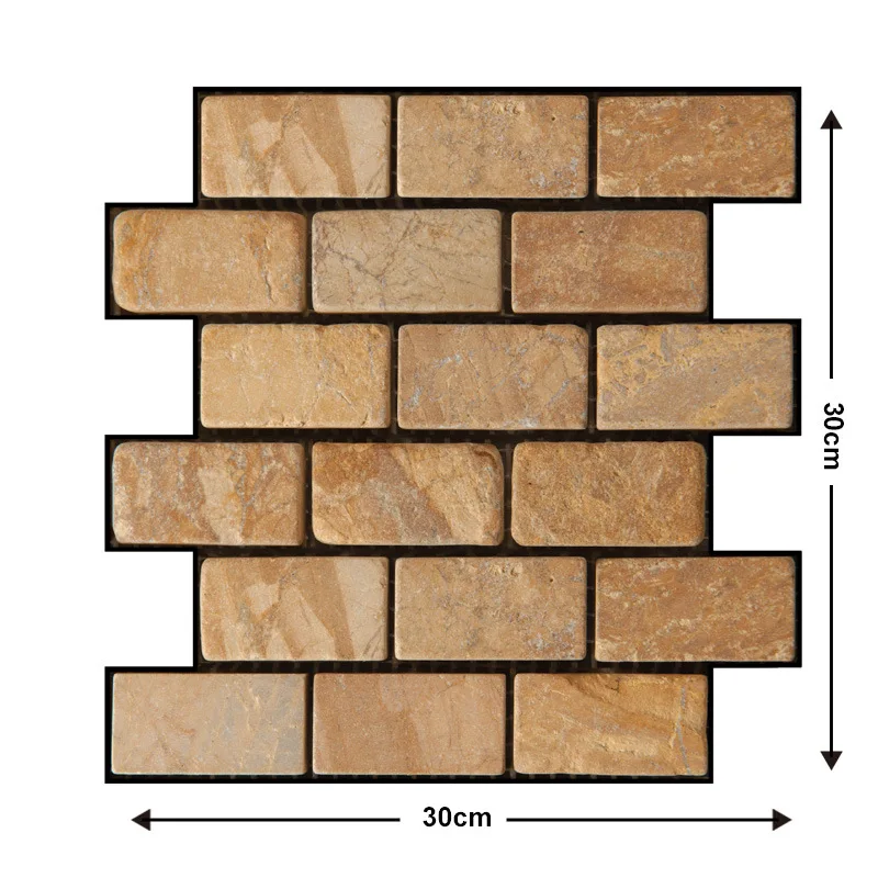 5/10 Stück selbstklebende, wasserdichte 3D-Wandpaneele, Ziegeltapete, Retro-Aufkleber für Badezimmer, Kamin, dekorative Wandaufkleber