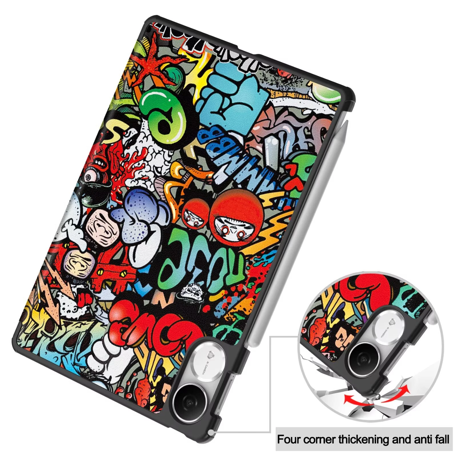 Tablet Tri-fold Caster Hard Shell Cover For Honor Pad V9 11.5 Inch Leather Case