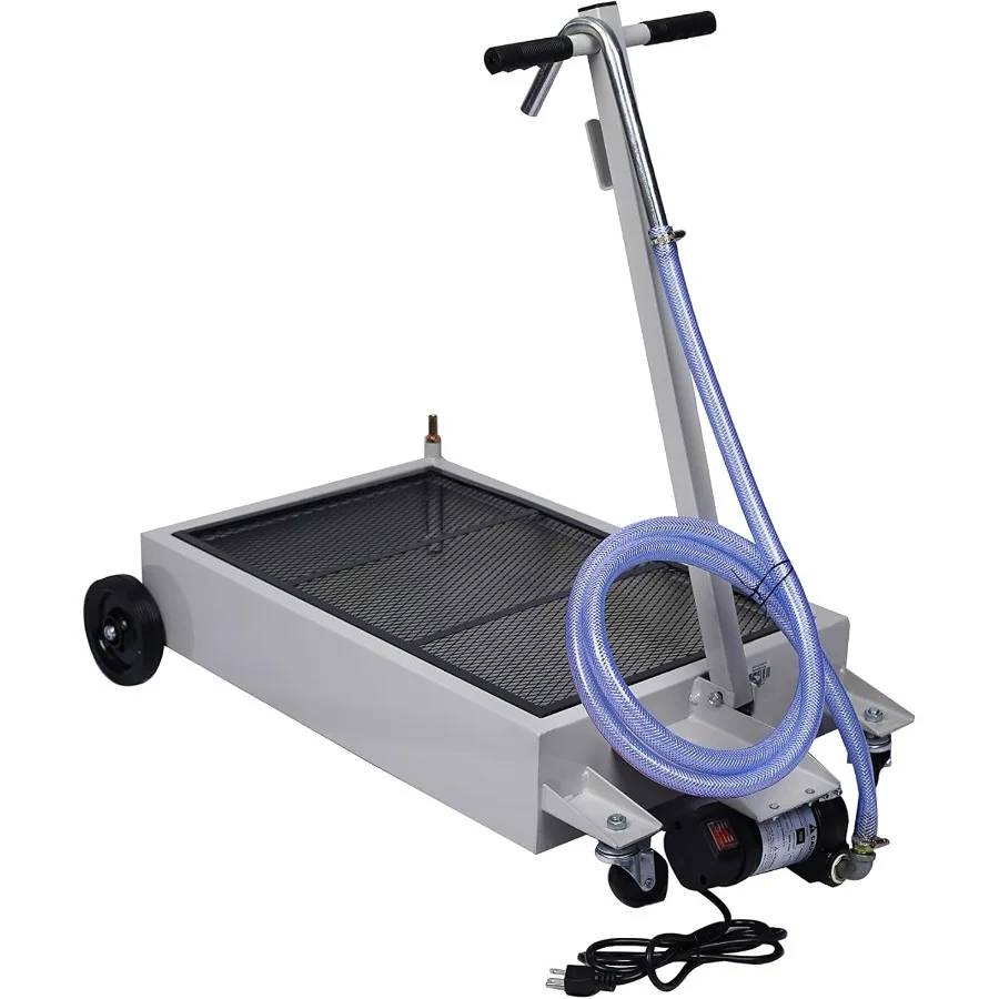 Desagüe de aceite de perfil bajo de 15 galones con bomba eléctrica, recipiente de drenaje de aceite para una recolección eficiente y portátil de aceite residual durante Veh