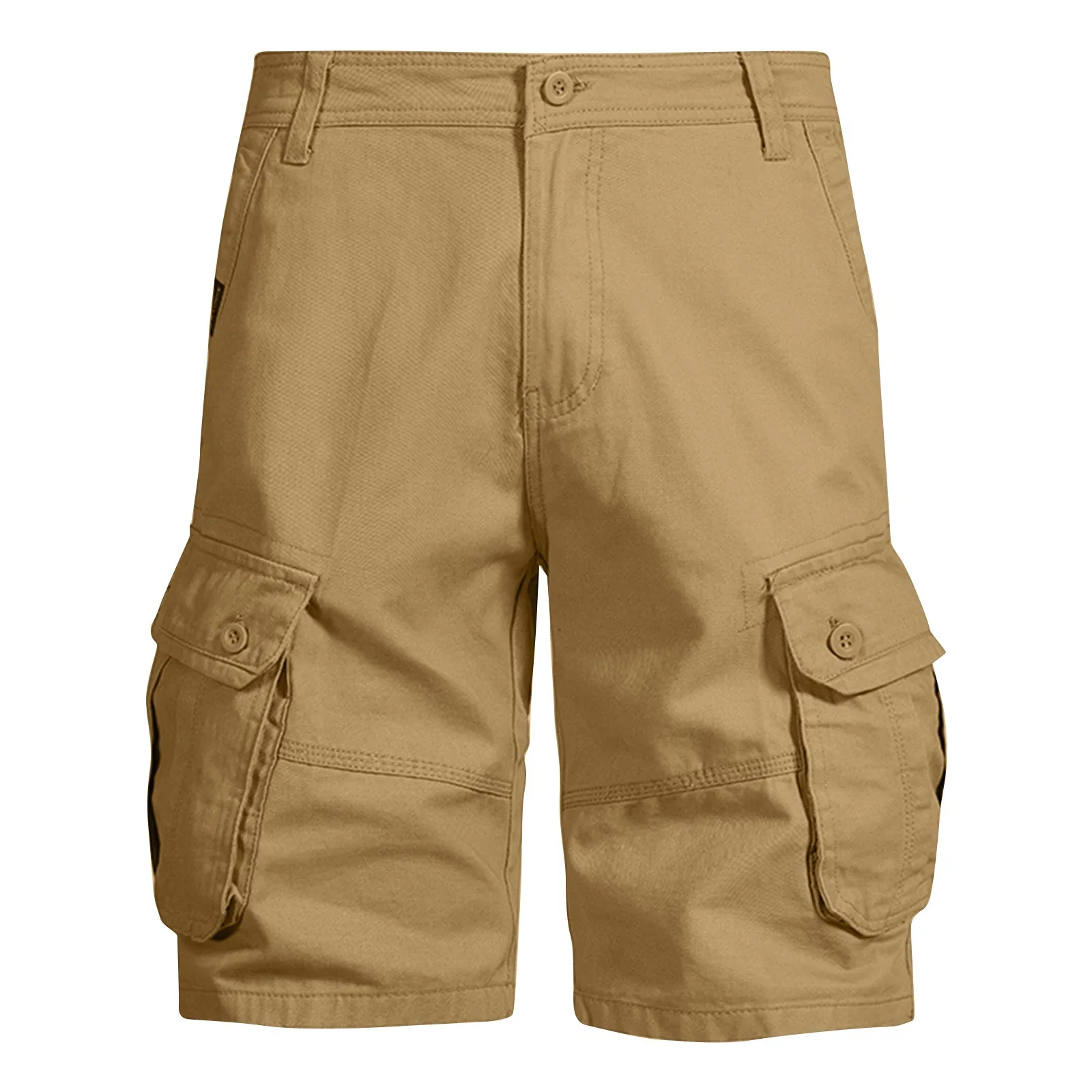 Short cargo classique vintage pour homme, jogging de plage, pantalon court multi-poches, bermuda pour homme, monochrome, été