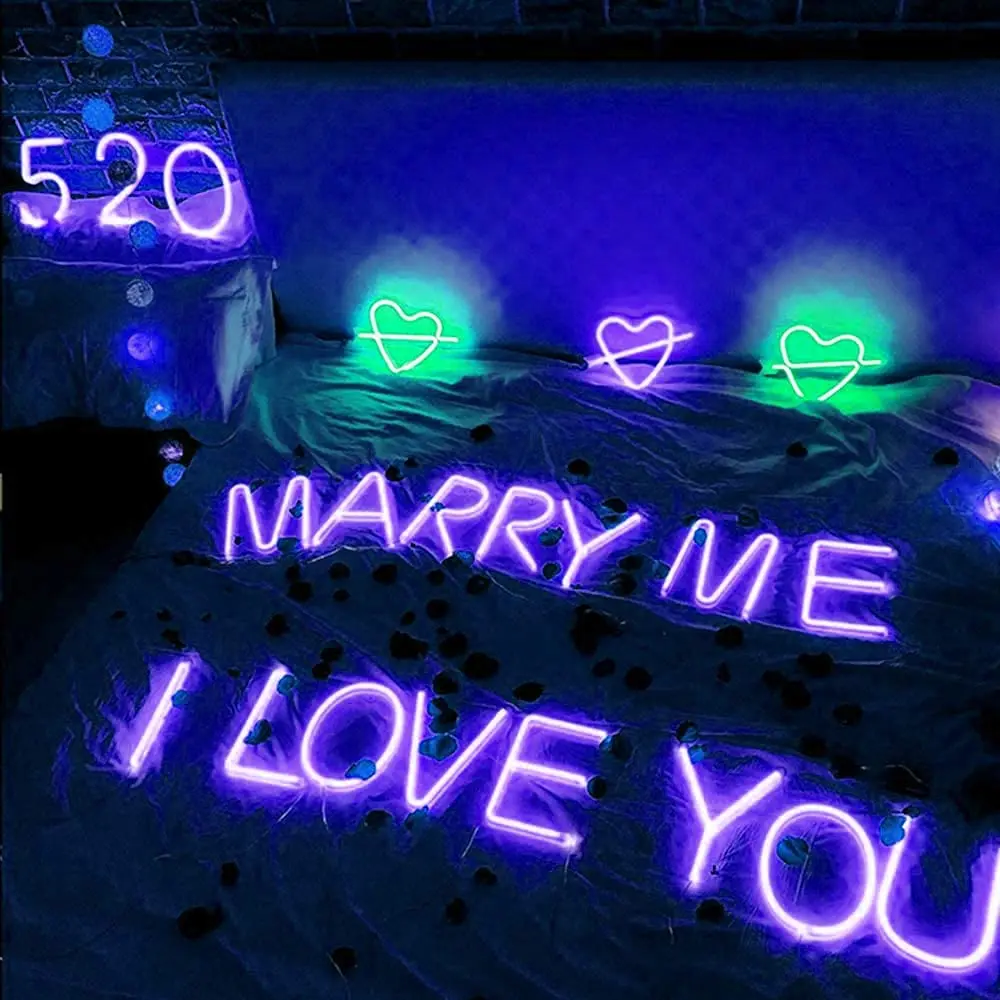 LED 큐피드 활 네온 라이트 사인, 연인을 위한 LED 하트 네온 나이트 라이트, 침실 거실 벽 장식 발렌타인 파티용