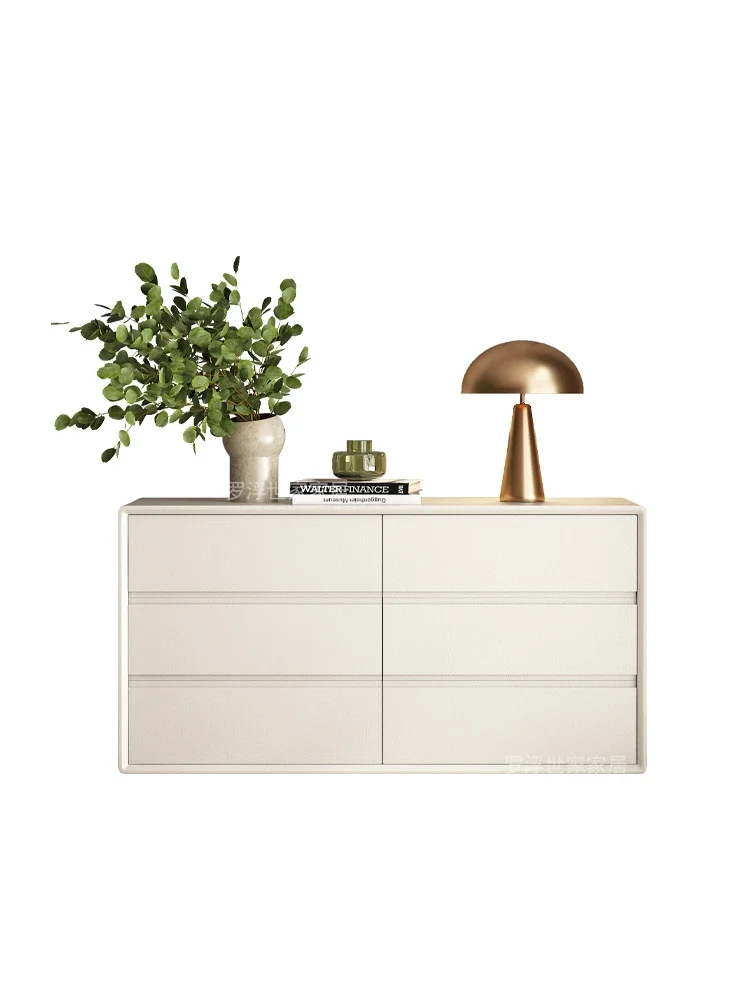 Light luxury Nordic storage locker, chest of drawers, creamy white eight-bucket cabinet, living room, bedroom, master bedroom