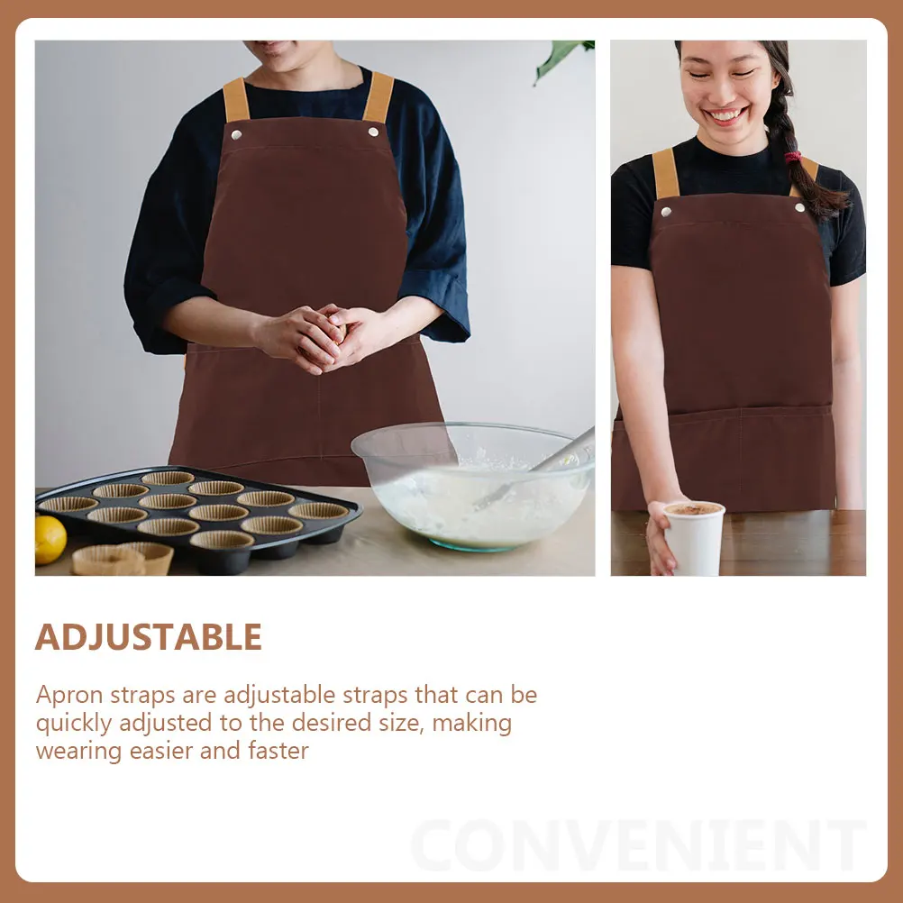 

Household Baking Apron Canvas Apron Premium Craftsmanship Easy Wear Kitchen Gadget Multi Purpose Kitchen Cooking Aprons