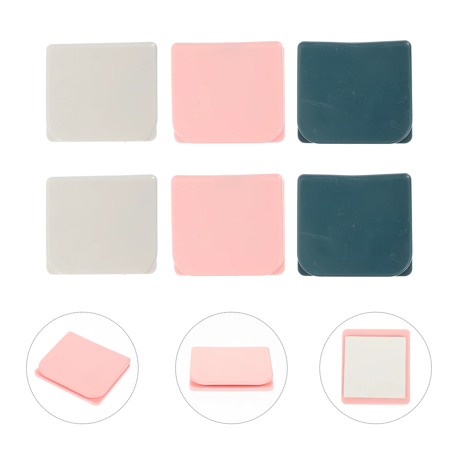 6Pcs Self Adhesive Shower Curtain Clips Splashes Stop Clamp for Smooth Surfaces Shower Curtain Clips Bathroom Supplies