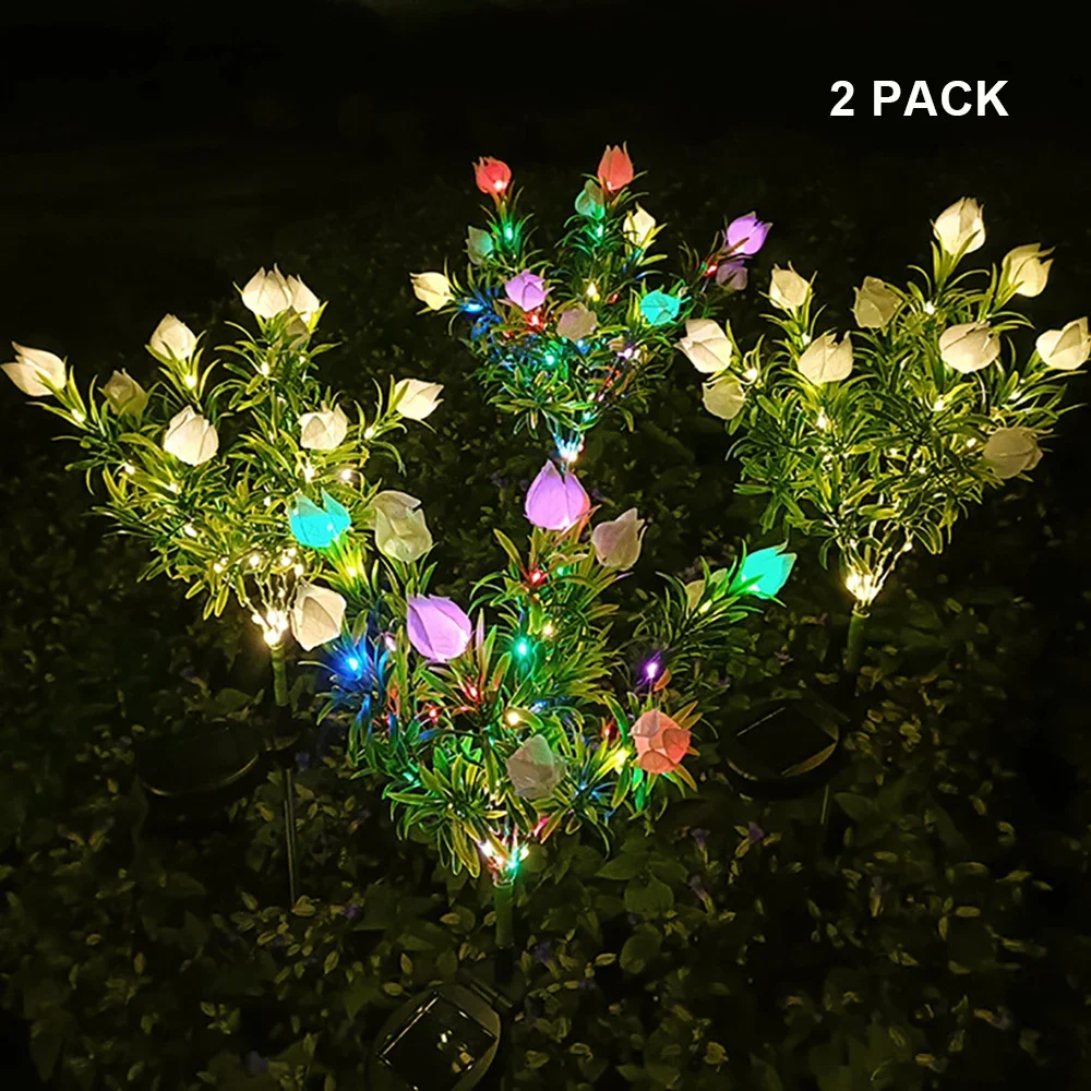 

Outdoor Solar Lights Gardenia Solar Garden Lamp Outdoor Waterproof Solar Flowers Lamp for Yard Backyard Backyard Pathway Decor