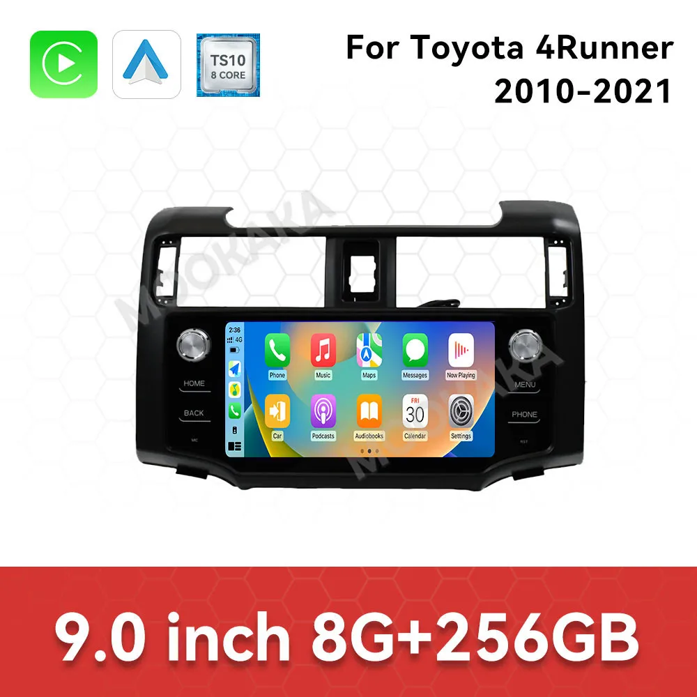 Autozubehör Radio für Toyota 4Runner 2010-2021 Android Auto GPS-Navigation Multimedia-Stereo-Receiver Haupteinheit Offline-Karten