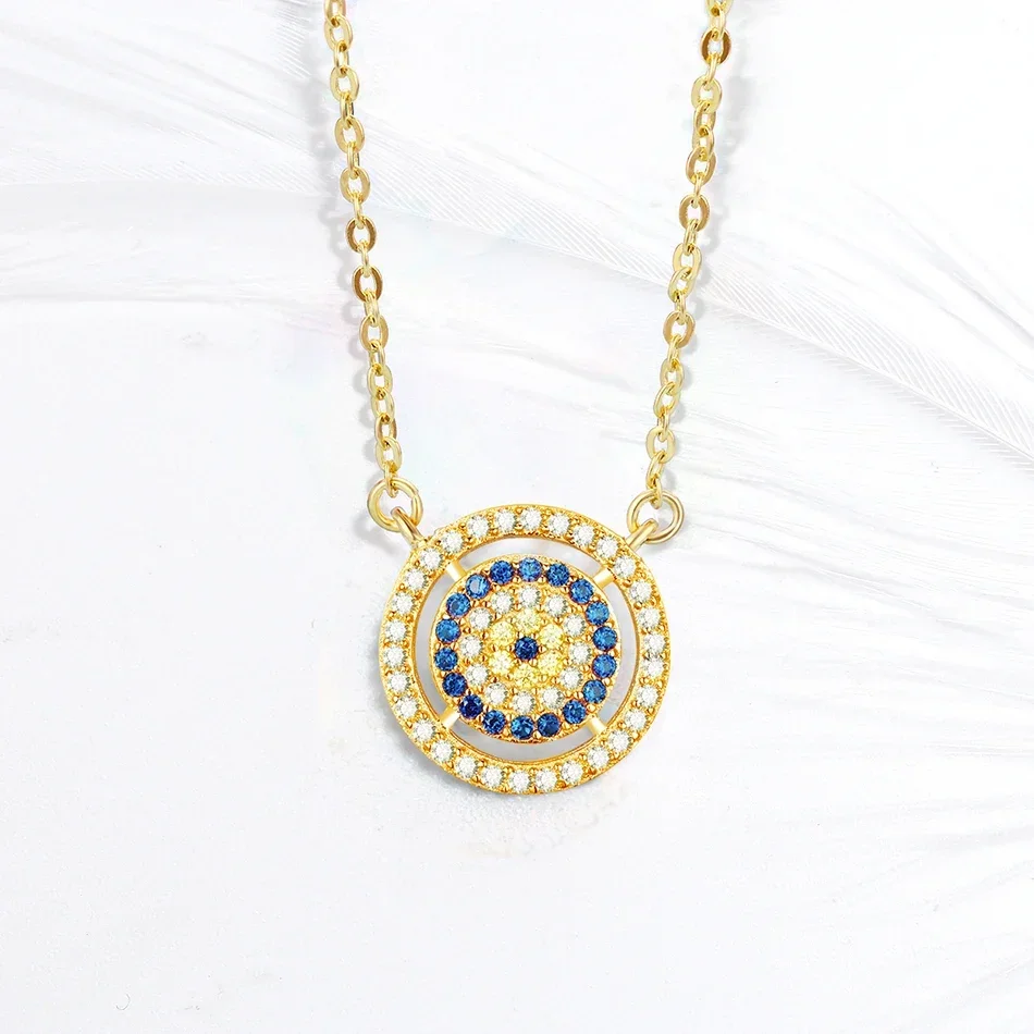 TONGZHE 925 Sterling Silver Evil Eye Necklace Women Turkish Blue Eyes Necklace Boy Friend Gift  Gold Chain Fashion Jewelry 2019