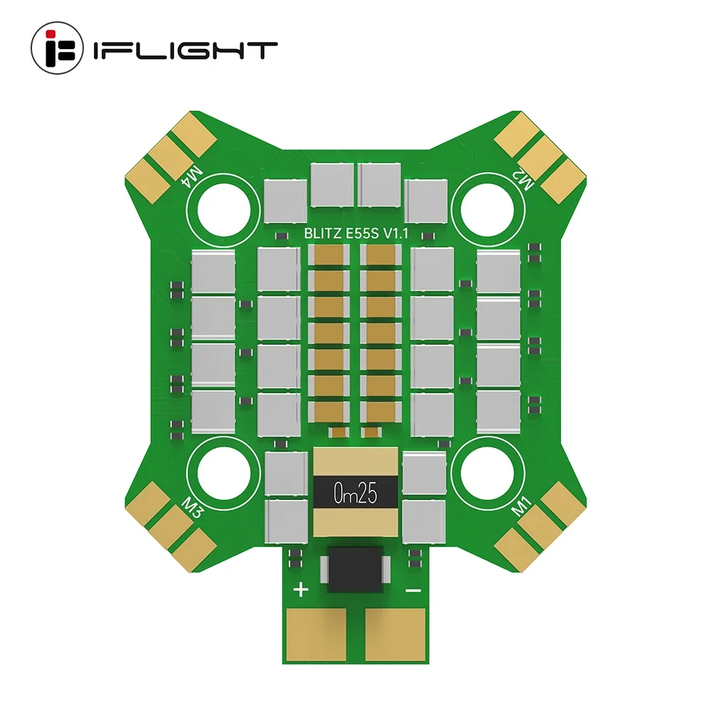 

IFlight BLITZ Mini E55R / E55S BLHeli32 2-6S ESC DShot150/300/600/MultiShot/OneShot 20x20 мм для радиоуправляемого FPV Фристайл гоночного дрона