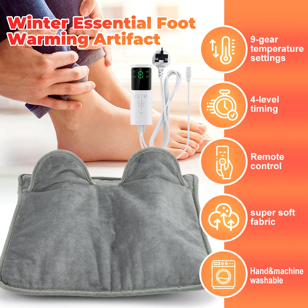 

Hot Electric Warm Foot Pad Heating Foot Warmer Household Foot Warming Pad Winter Warming Device for Home Office Bedroom