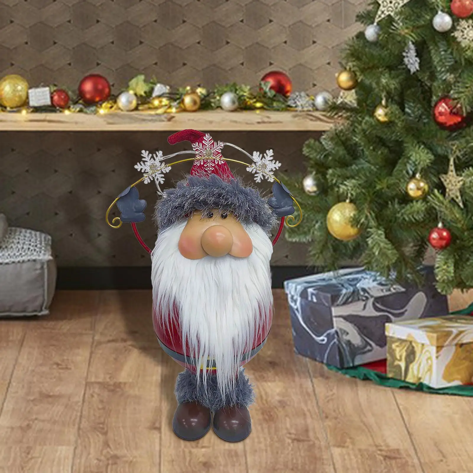 

Santa Claus Figurine Christmas Gift Creative Collectibles Desktop Ornament for Holiday Fireplace Living Room Cabinet Office