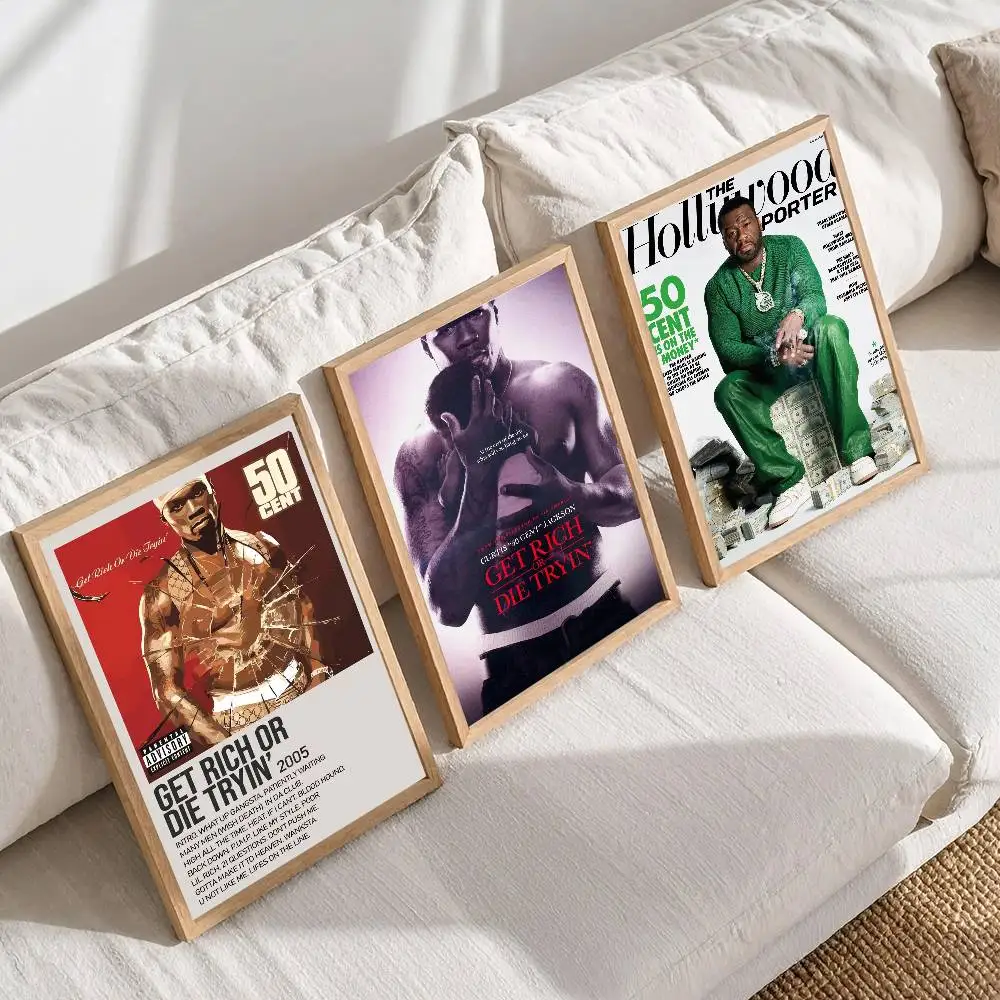 1 قطعة 50 سنتًا احصل على الغنية أو يموت جرب ملصق طباعة لغرفة النوم غرفة المعيشة ديكور المنزل اللوحة جدار الفن HD صورة جدارية #3