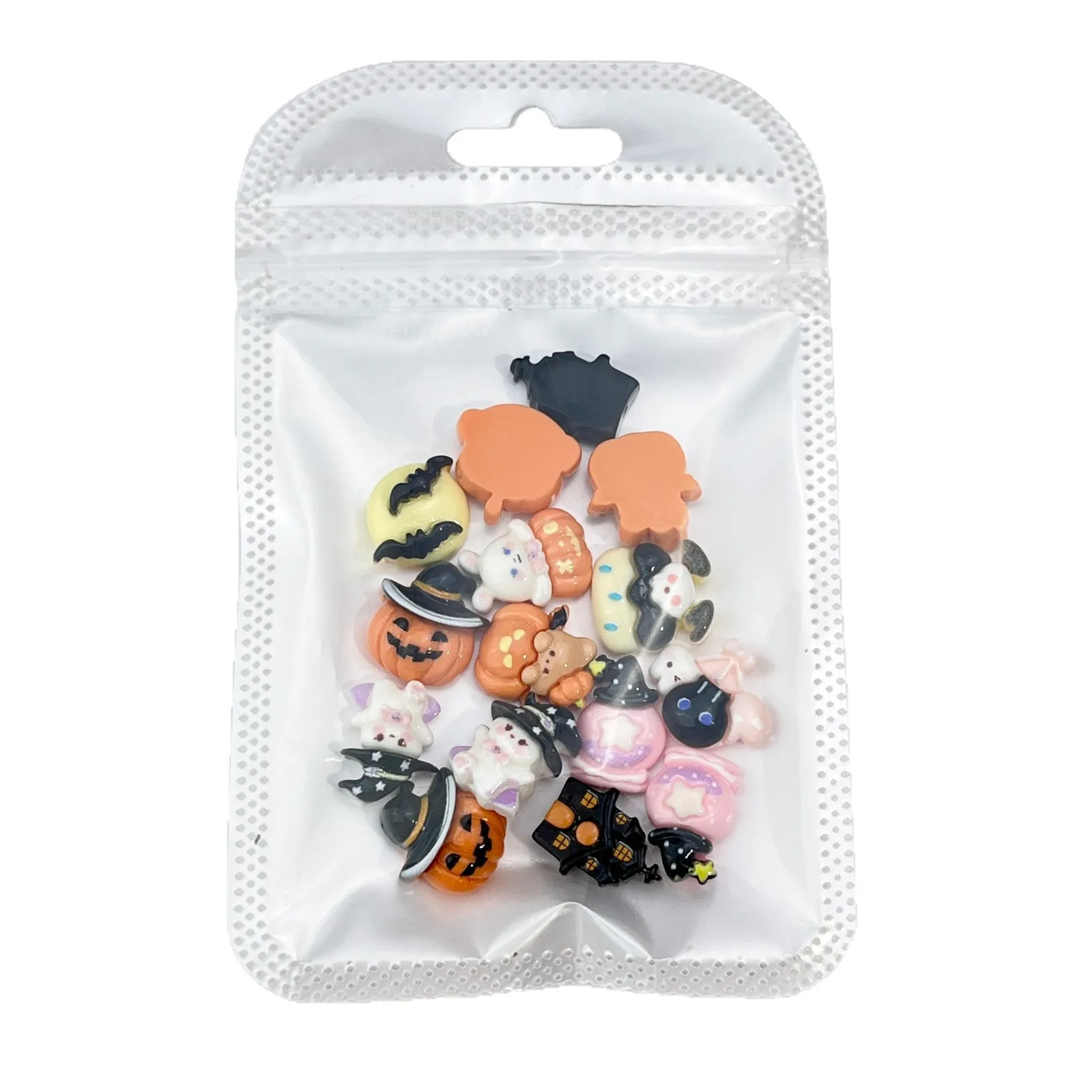 20 Stück Halloween-Cartoon-Nagel-Charms im dunklen Stil, 3D-Kürbis-, Geist- und Totenkopf-Harz-Accessoires für DIY-Nagelkunst-Dekoration – Detail 6